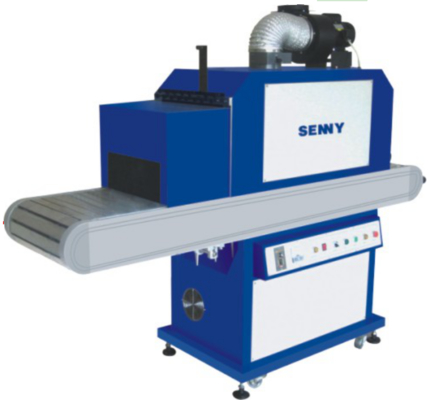 Μηχανή σκλήρυνσης UV200RF για πλαστικά δοχεία με ιμάντα από ανοξείδωτο χάλυβα