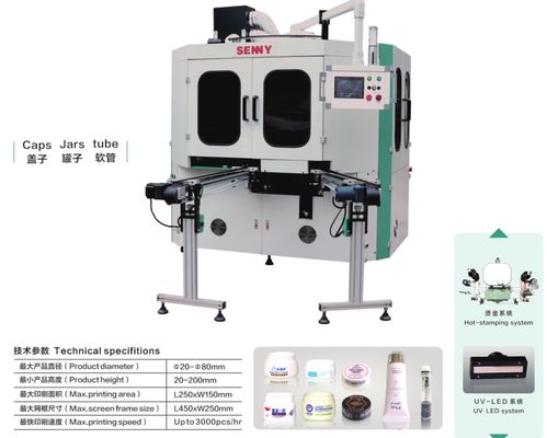 1-3 Color 50 pcs/min Fully Automatic  Screen Printing Machine For Round Jars