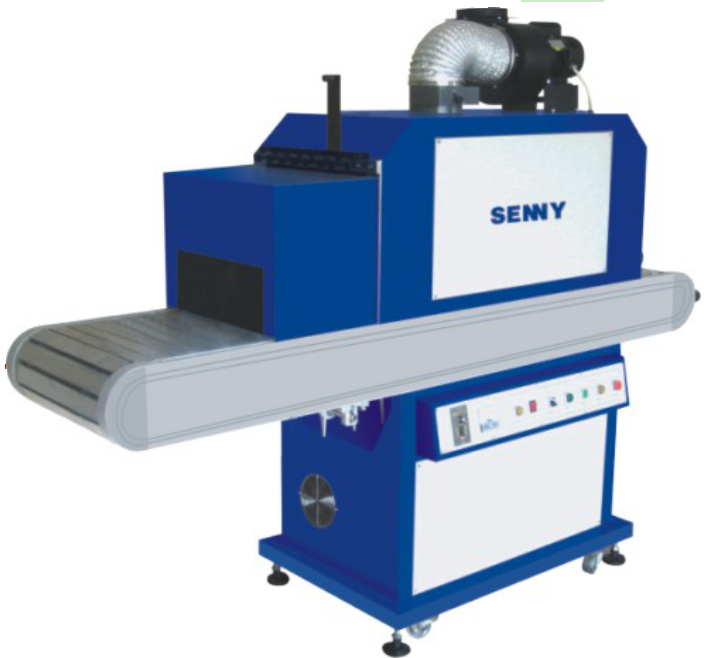 Μηχανή σκλήρυνσης UV200RF για πλαστικά δοχεία με ιμάντα από ανοξείδωτο χάλυβα