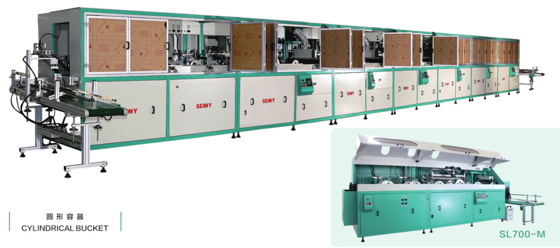 1-8 Χρώμα 18 PCS/Min 7-25L πλαστικό στρογγυλό κουβά UV εκτυπωτή